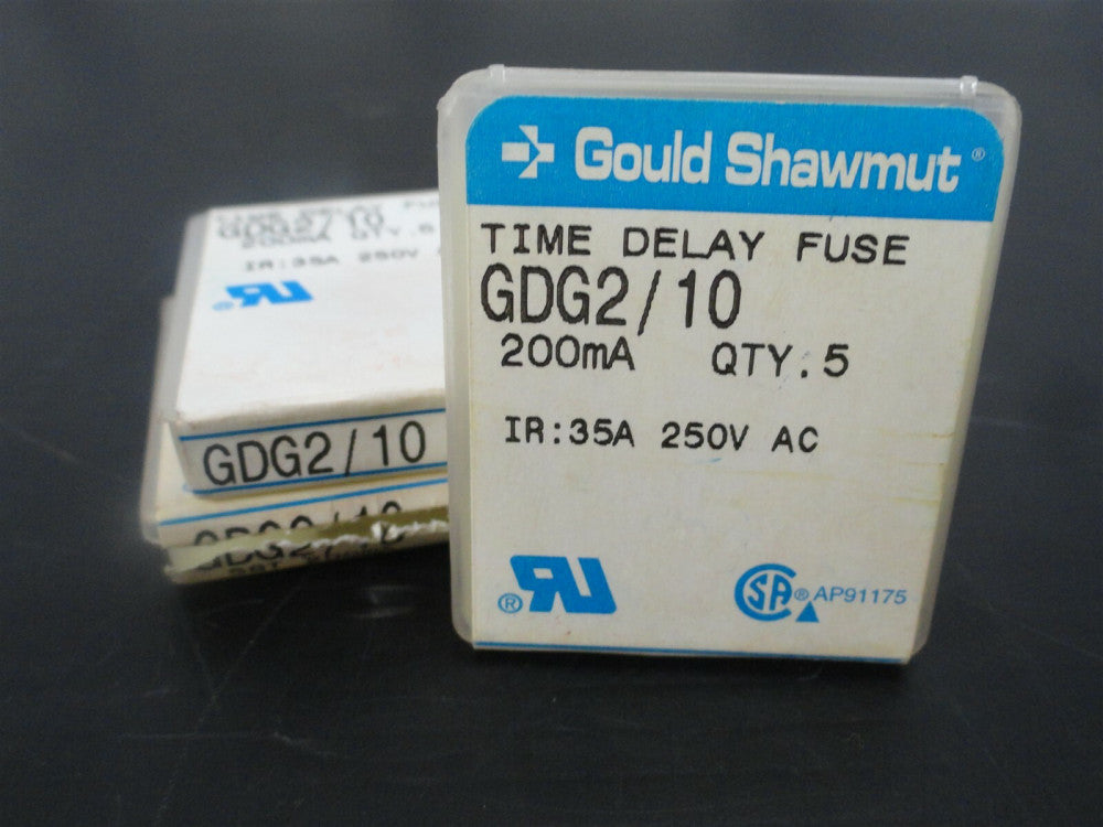 (LOT OF 15) Gould Shawmut GDG2/10 TIME DELAY FUSE -I.R.35A@250V AC, 200mA (New)