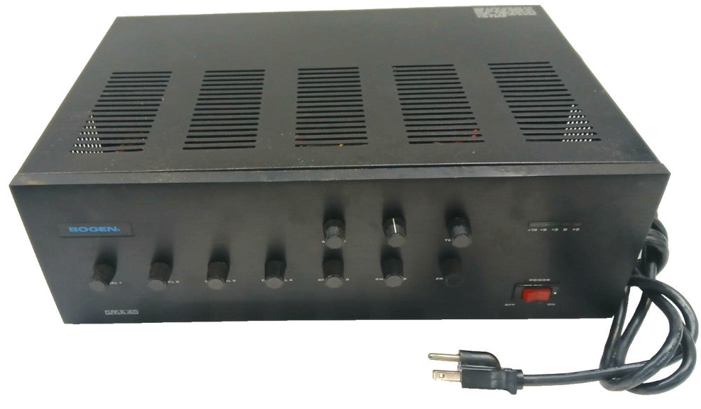 BOGEN DMA-40 POWER AMPLIFIER  SERIES A1088 120 VAC 60 HZ 1 AMP  40 WATTS