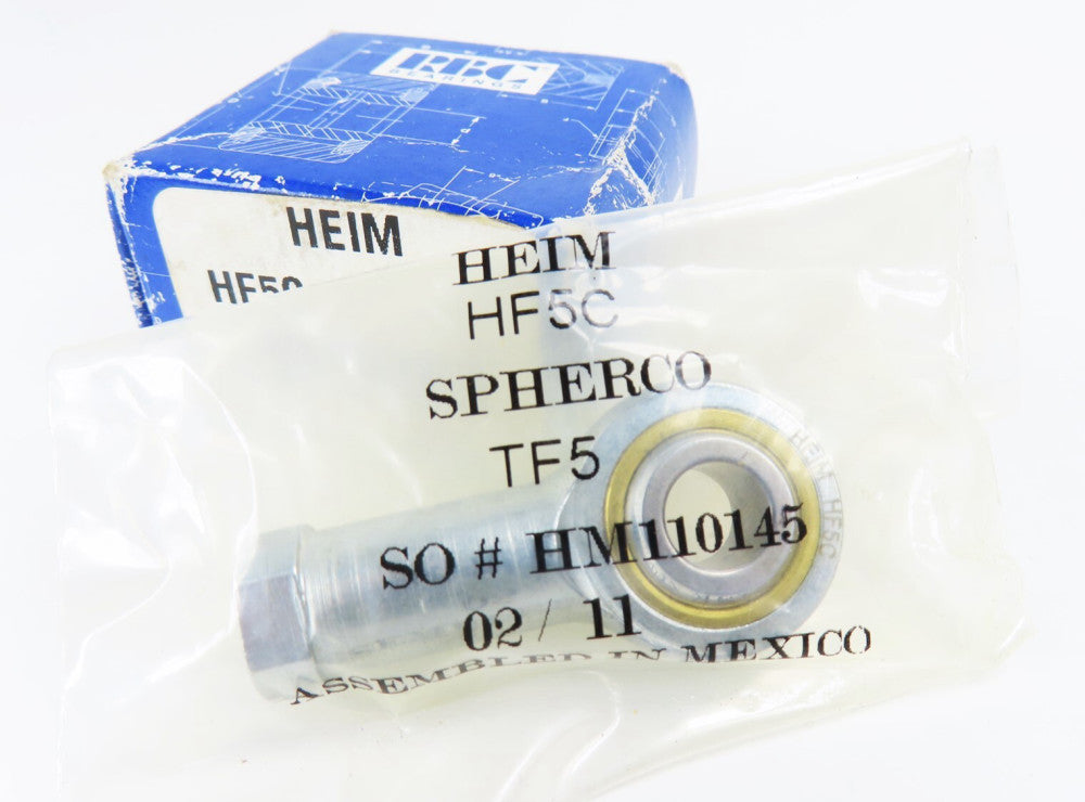 RBC  HF5C  Heim Rod End Bearing   0.3125" Bore    .3125-24 Thread   NEW IN BOX