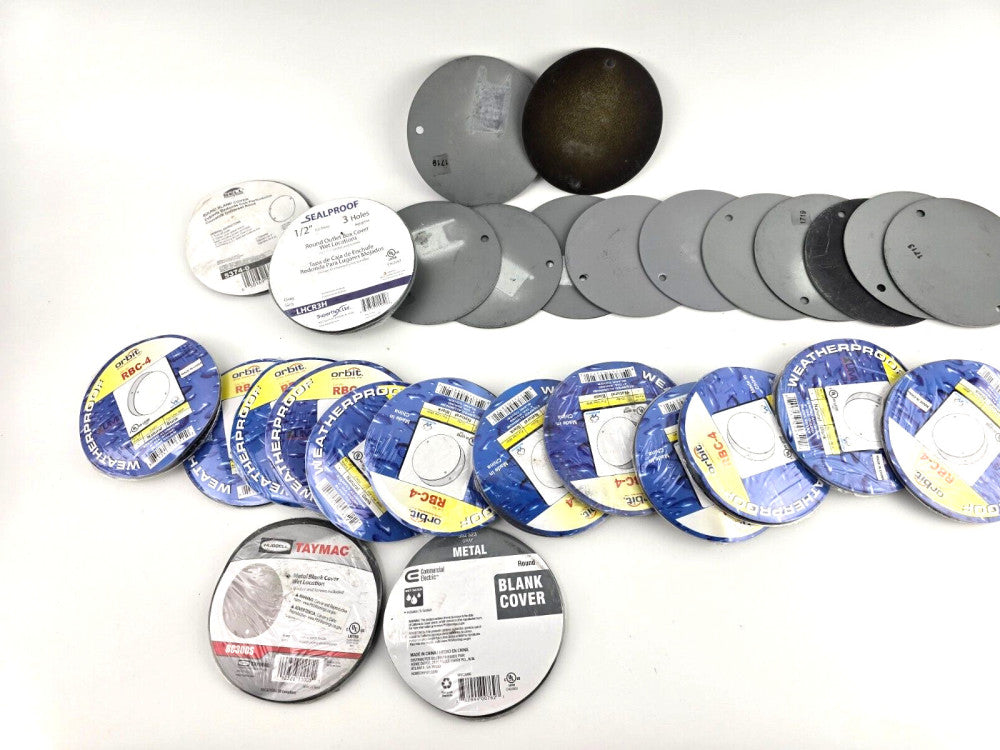 28pcs Mixed Lot of 4” Round Outlet Box Blank Cover