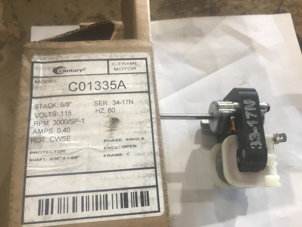 4 Century C-Frame Evaporative Fan Motor .40 amps 3000 RPM 120V C01335A CW rotat