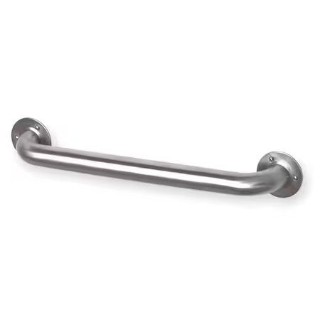 Zoro Select 3P920 Straight Grab Bar, 18" L, Stainless Steel, Unfinished