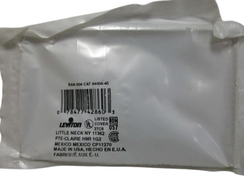 LEVITON 84004-40 RECEPTACLE WALLPLATE NSMP