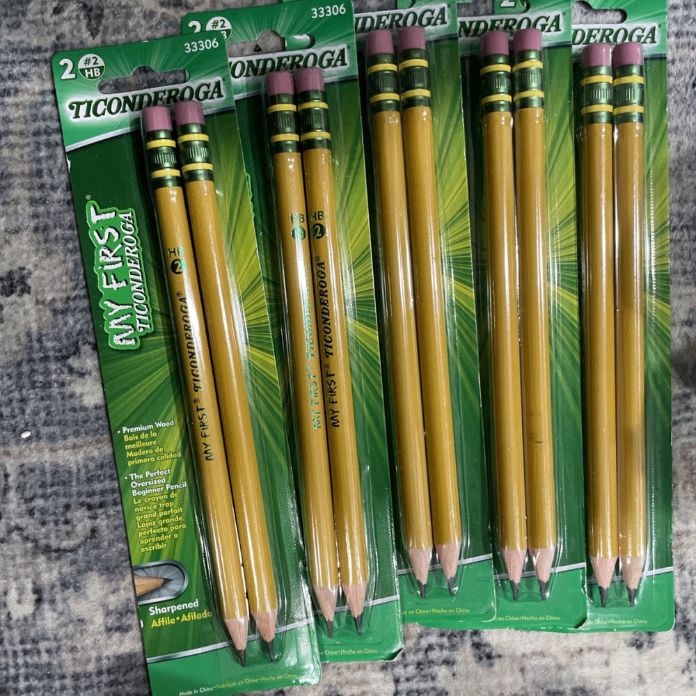 Dixon My First Ticonderoga #2 HB Premium Wood Beginner Pencils, 2 Pack (33306)