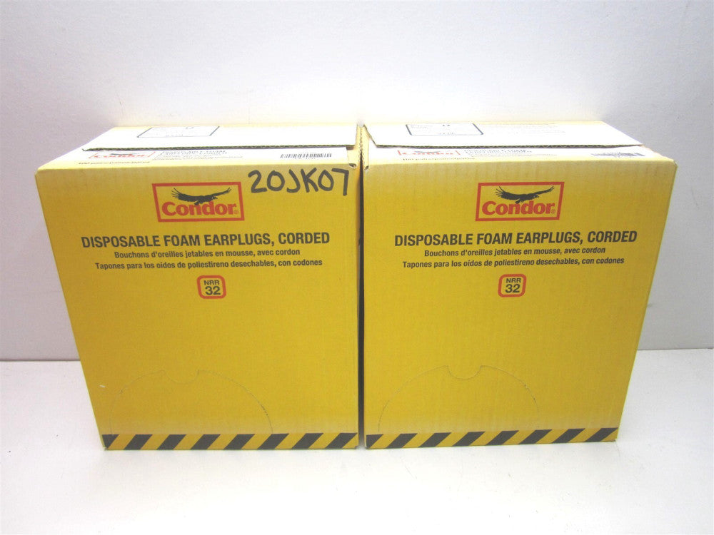 (20JK07) 32 dB NRR Disposable Corded Roll-Down Bullet Ear Plugs 100ct - Qty 2