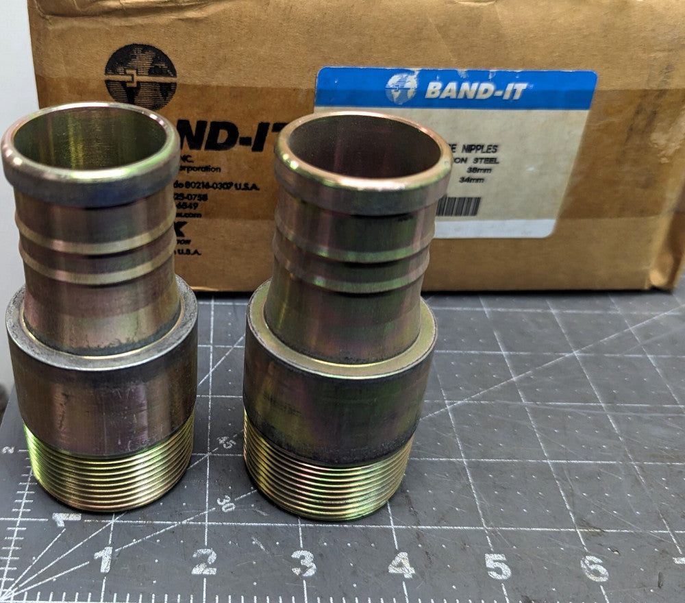 (2) Hose Barbs for 1-1/2 ID Hose X 1-1/2 MNPT Band-It E046 Combinat Nipple [A6B5