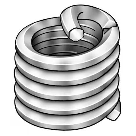 Zoro Select 3532-1/2X1.0D Tanged Helical Insert, Free-Running, 1/2"-13 Thrd Sz,