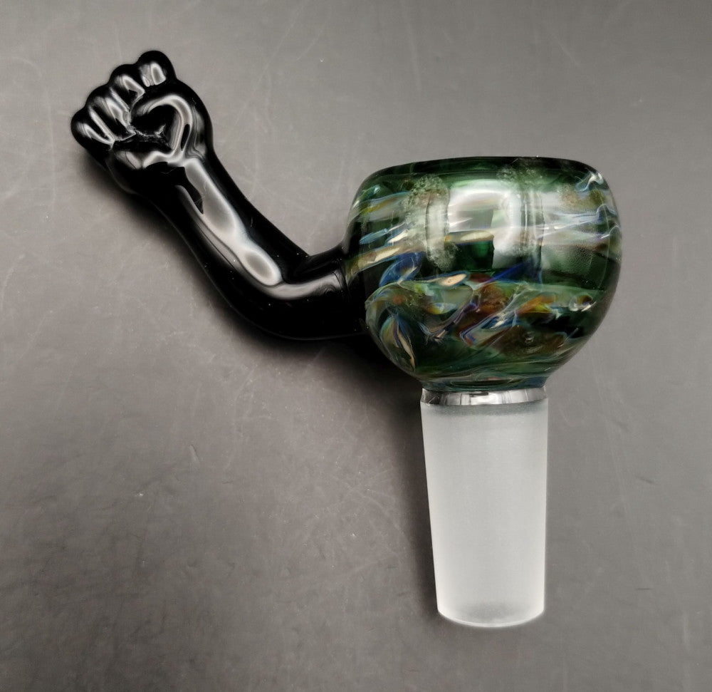 Raised Fist Green 14mm Glass Bowl by Subconscious Design USA