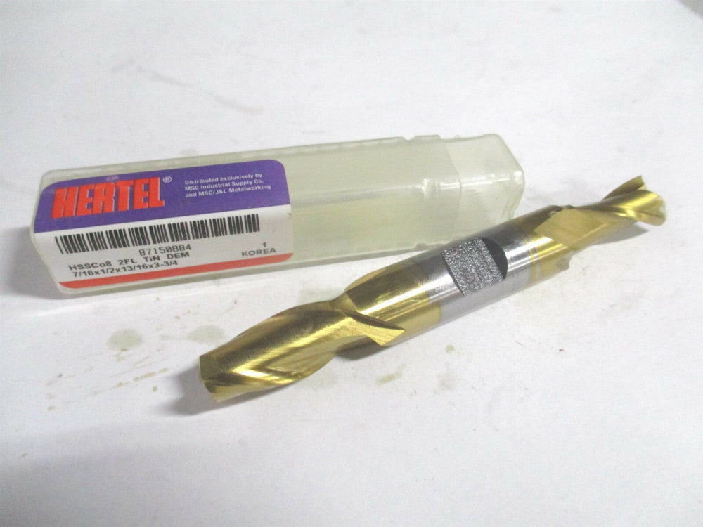 (E4050028) 7/16" x 13/16" x 1/2" x 3-3/4" OAL Cobalt 2 Flute Square End Mill 