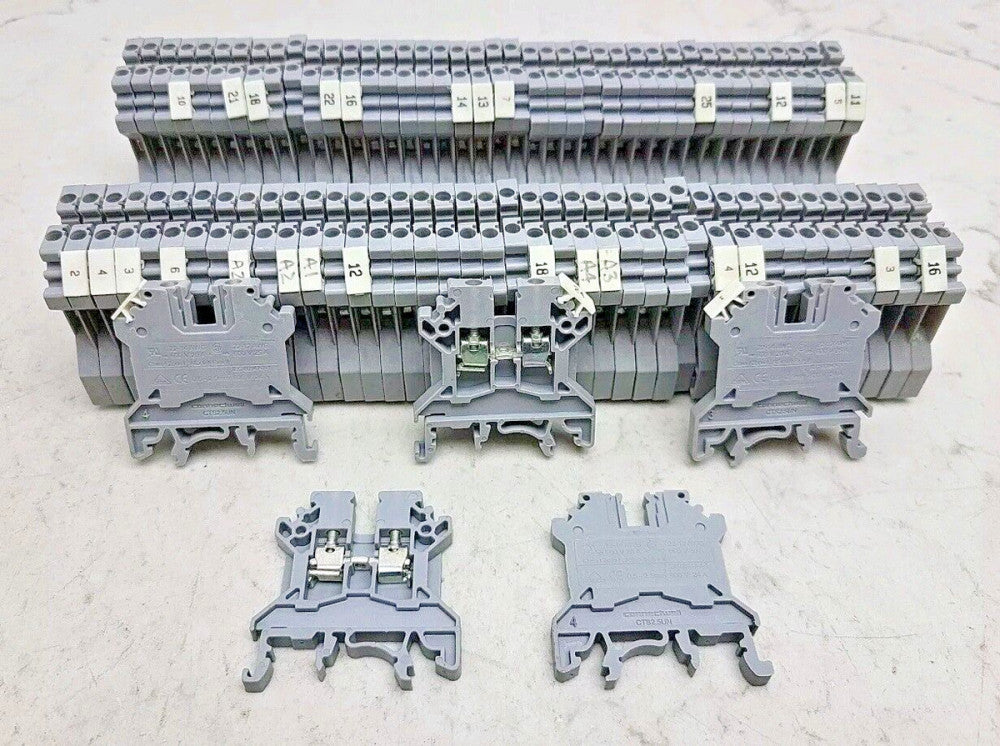85 Pack Connectwell CTS2.5UN Terminal Blocks 600V 25A 22-12 Awg DIN Rail