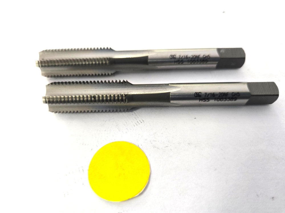 OSG CUTTING TAP WITH TAPERED CHAMFER  #7/16-20 NF GH5 LOT OF 2