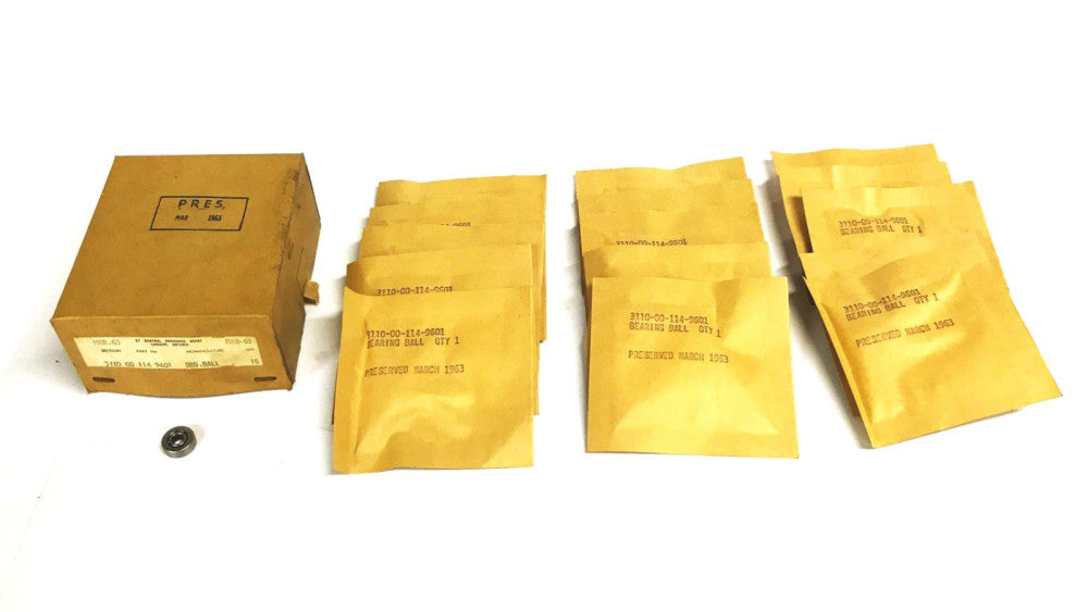 Nice Annular Ball Bearing, Box of 15, 3110-00-114-9601 (6265) NOS