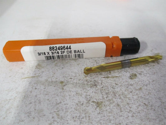 (88249644) 3/16" x 3/8" x 3/16" x 2" OAL Solid Carbide 2 Flute Ball End Mill 