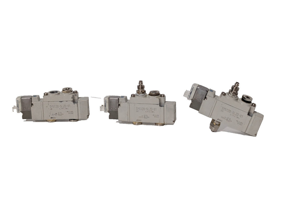 Lot of 3: SMC SY5120-5LZD-01 Solenoid Valves, Made in Japan