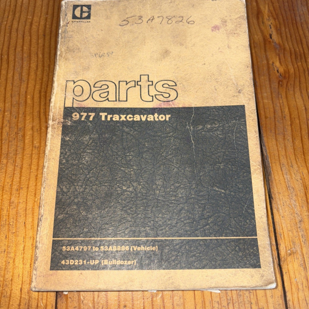 CAT Caterpillar 977 PARTS MANUAL BOOK TRAXCAVATOR TRACK LOADER, 43D 53A4797-8886