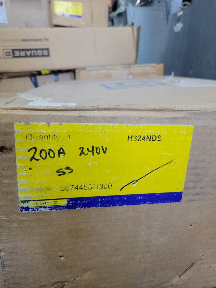 NOS Square D H324N 200 Amp 240V  w/ Neutral Fusible Indoor Safety Switch