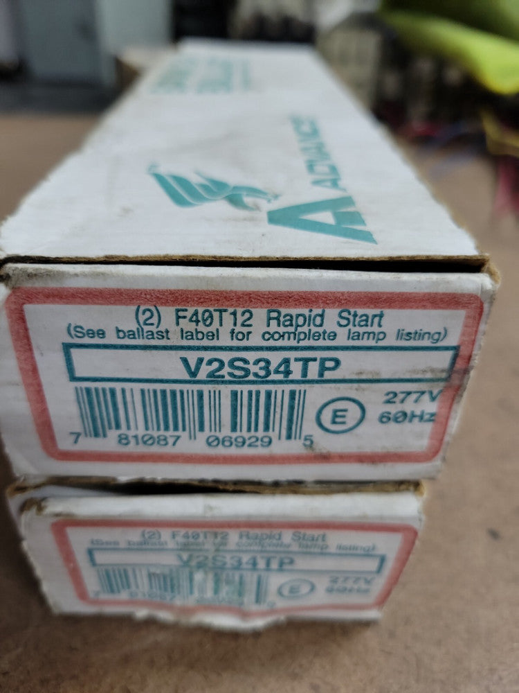 LOT OF 2 ADVANCE V2S34TP  277 VOLTS RAPID START BALLAST