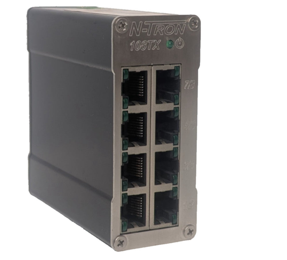 Red Lion Controls N-Tron 108TX 8-Port Industrial Ethernet Switch, 10-30V, 250mA