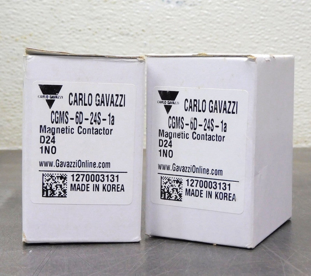 Carlo Gavazzi CGMS-6D-24S-1a Mini Magnetic Contactor Coil 24 VDC Lot of Two (2)