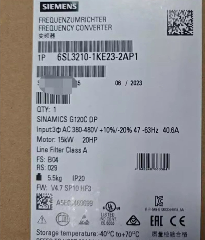 One Brand New SIEMENS INVERTER 6SL3210-1KE23-2AP1 6SL3 210-1KE23-2AP1