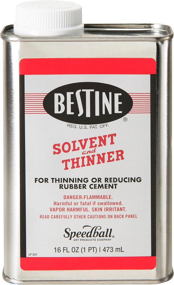 Bestine Solvent and Thinner for Rubber Cement – Cleans Ink, Adhesive 16 Ounce 