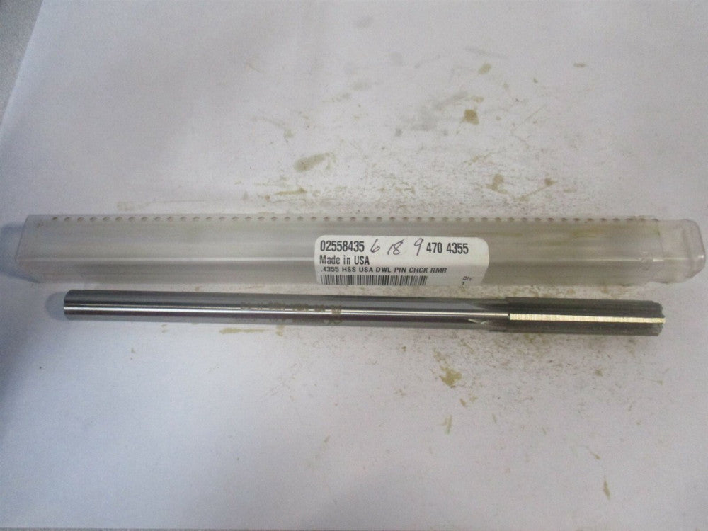 (470-0.4355) 0.4355 x 1-3/4 x 7 Straight Shank HSS 6Fl Dowel Pin Chucking Reamer