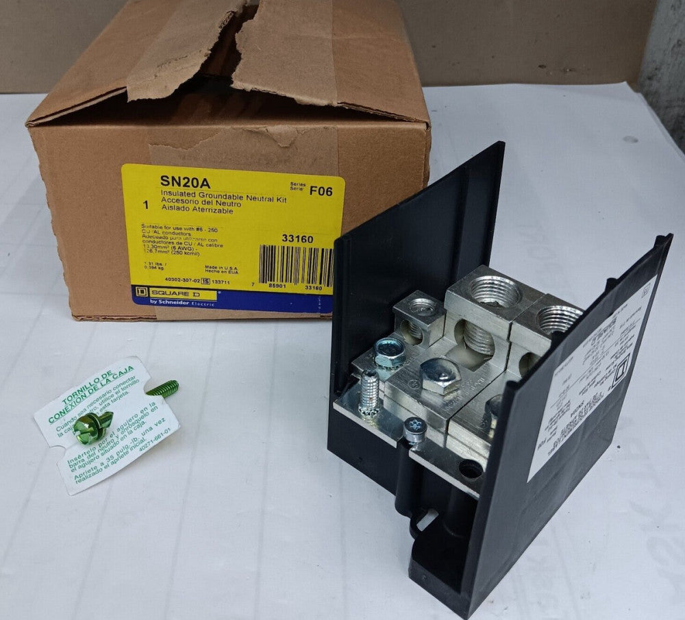 NEW SQUARE D SN20A INSULATED GROUNDABLE NEUTRAL KIT