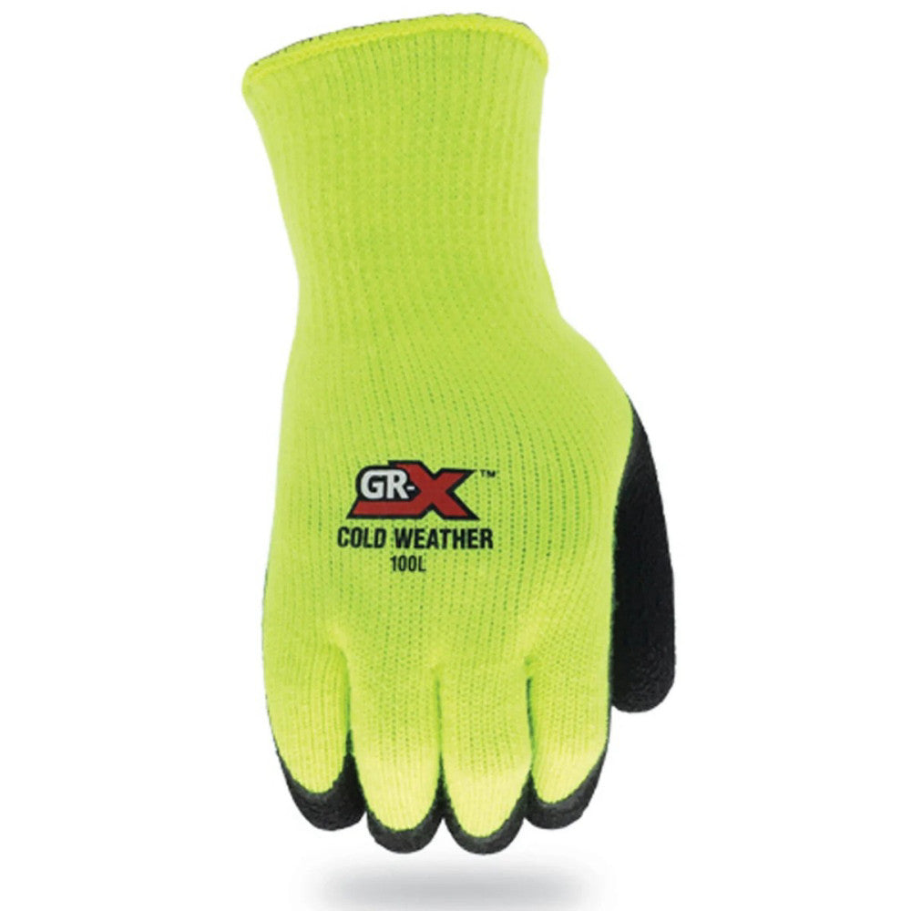 3 Pair GRX Cold Weather Series 100 Acrylic Latex Foam Work Gloves Size M or L