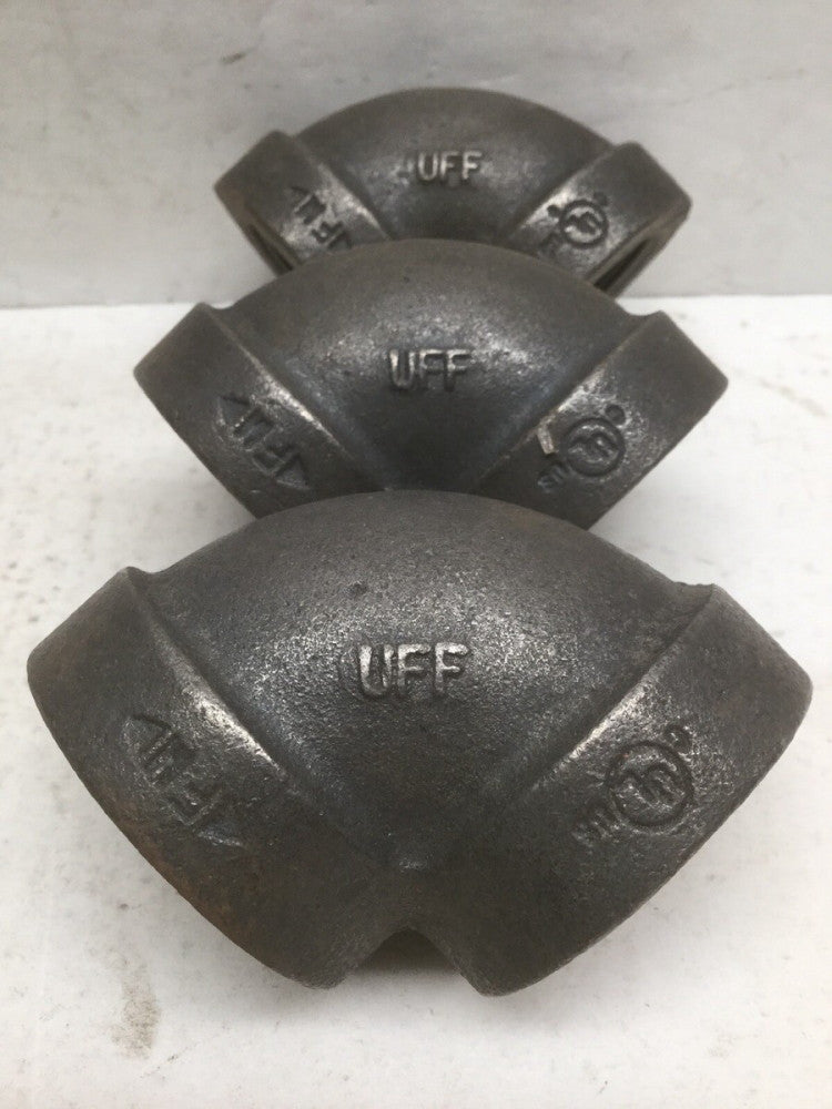 UFF 1 1/4” 90 Degree Malleable Iron 300PSI 1 1/4” FNPT X 1 1/4”FNPT (3PK)