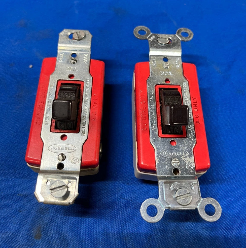 HUBBELL INDUSTRIAL GRADE TOGGLE SWITCH 120-277V 20A (LOT OF 2)