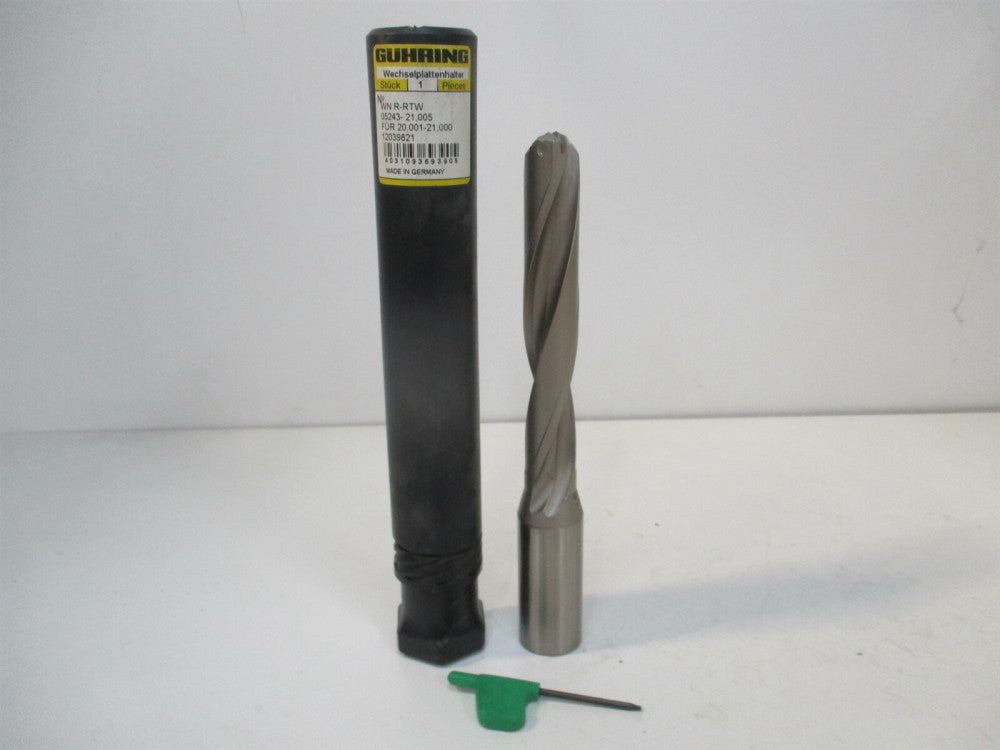 Guhring (4031093693905) 20.01mm - 21.00mm RT 800 Body Coolant Through Drill Bit