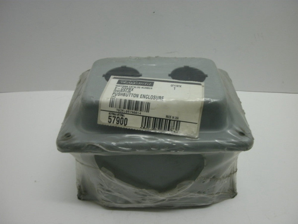HOFFMAN E-D2PBX 2 PUSH BUTTON ENCLOSURE STEEL GRAY 30.5mm 5.75 X 4.00 X 3.75 NIB