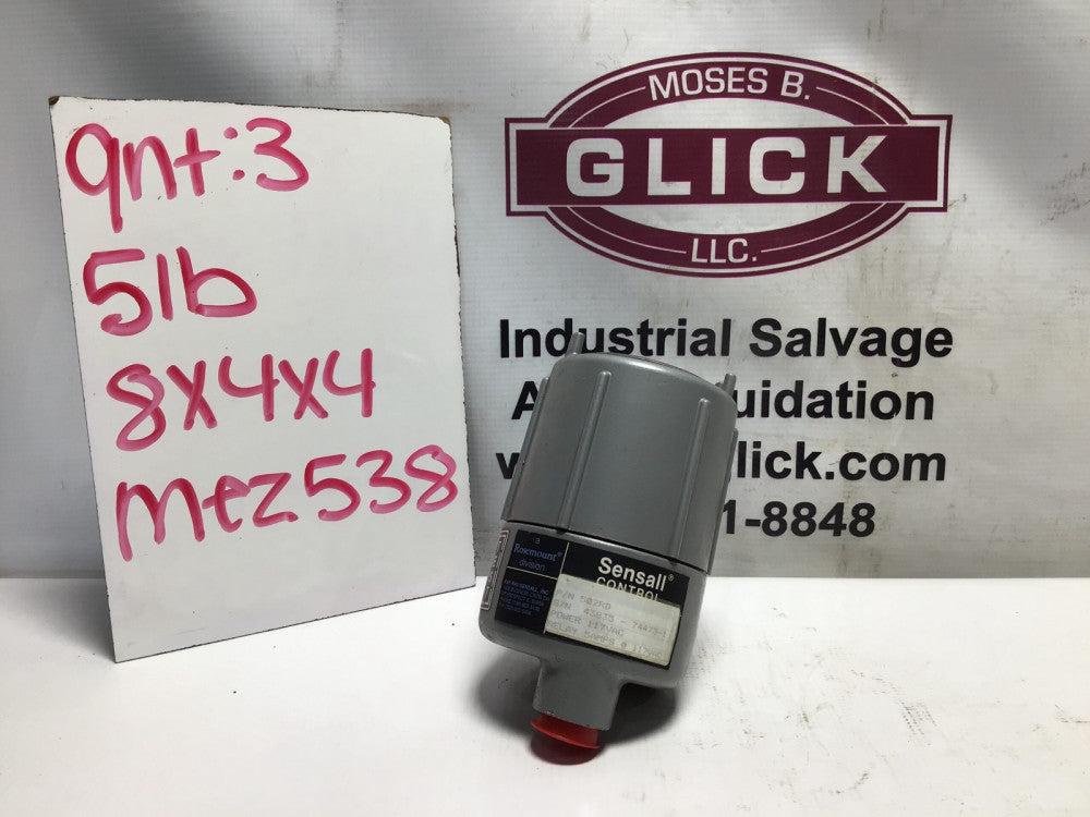 Rosemount Sensall Control P/N 502RD S/N 43833-74473-1 Power 117VAC Relay 5A