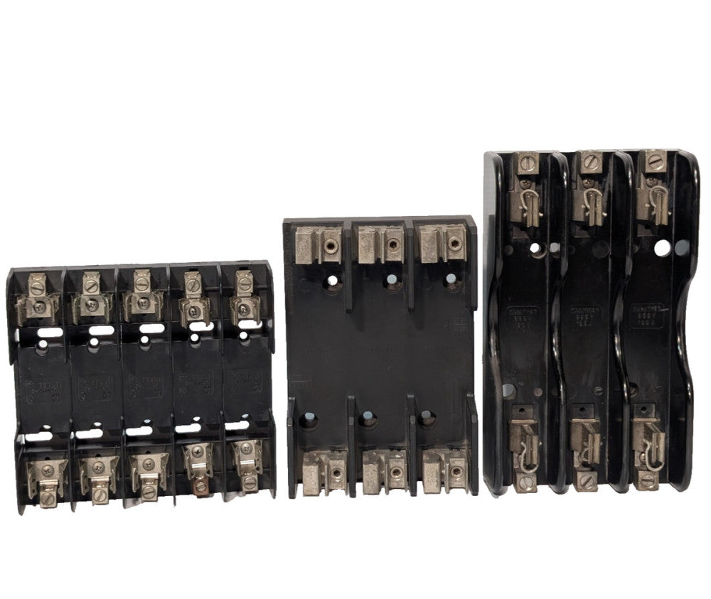 Lot of 3: Assorted Gould Shawmut, Marathon Fuse Block Holders, 600V, 3-5 Pole
