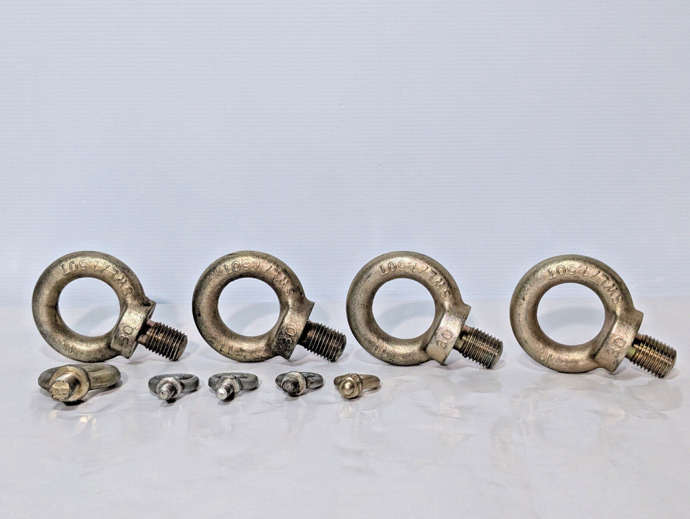 Lot of 9 Assorted Eye Marine Bolts: SWL1.50T, M10, M11, M12, M30, Heavy Duty