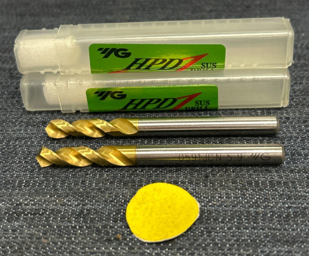 YG-1 HPD SUS 2 FLUTE STUB DRILL BIT  DJ543059  5.9X72  LOT OF 2