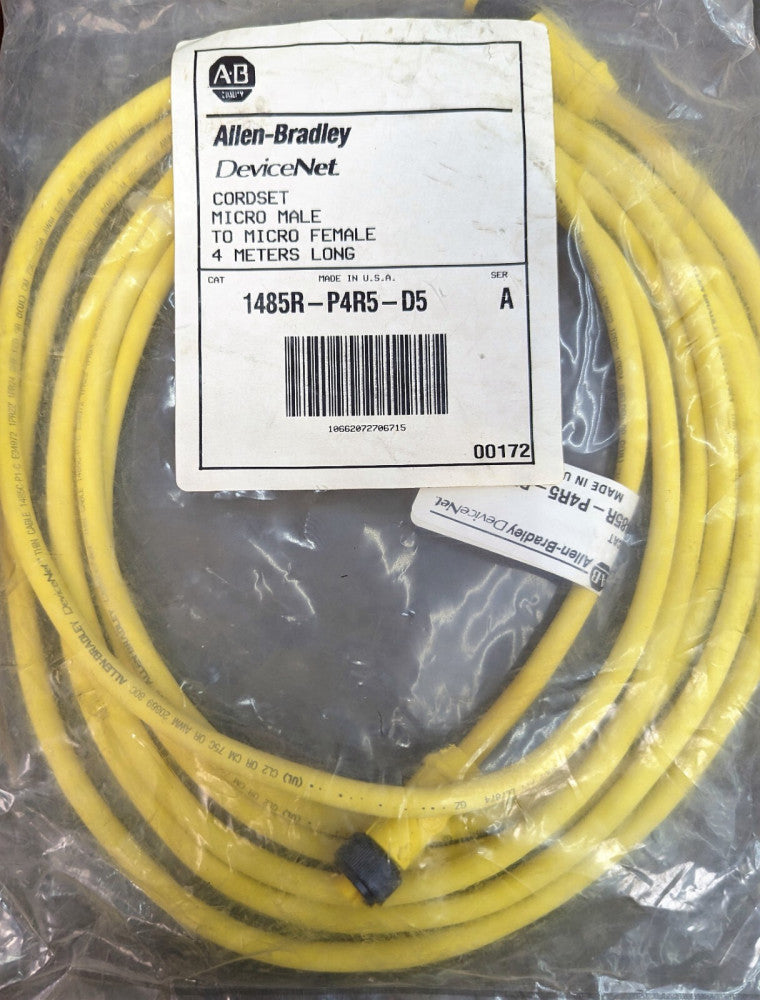 DeviceNet 5 Pin Connection Cable Str. Micro Female to Straight Micro Male [A4S3]