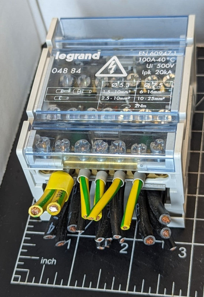 Legrand 048 84 Modular Distribution Block 4 Pole 100A WORKING PULL [B1S3]