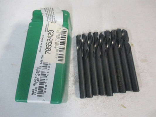 (046700) 7.00024mm x 74mm OAL 135° Spiral HSS Screw Machine Drill Bit - Qty 9