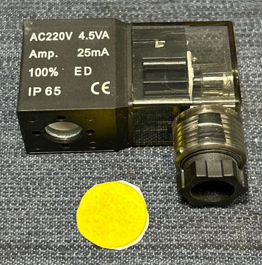 UNBRANDED SOLENOID COIL AC220V 4.5VA 25mA W/DIN CONNECTOR