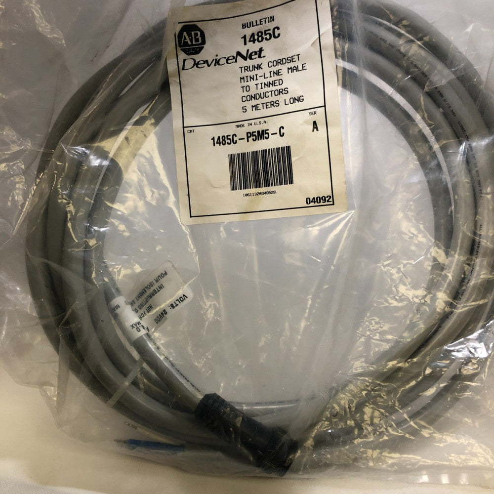 Allen Bradley 1485C-P5M5-C ser. A Trunk Cordset Mini-Line Male to Tinned  5M NEW