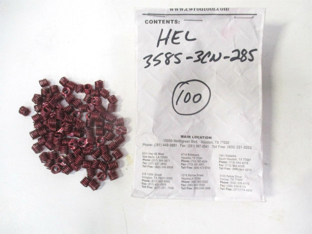 Heli-Coil (3585-3CN285) #10-24 304 SS Coarse Screw-Lock Inserts - Pack of 100