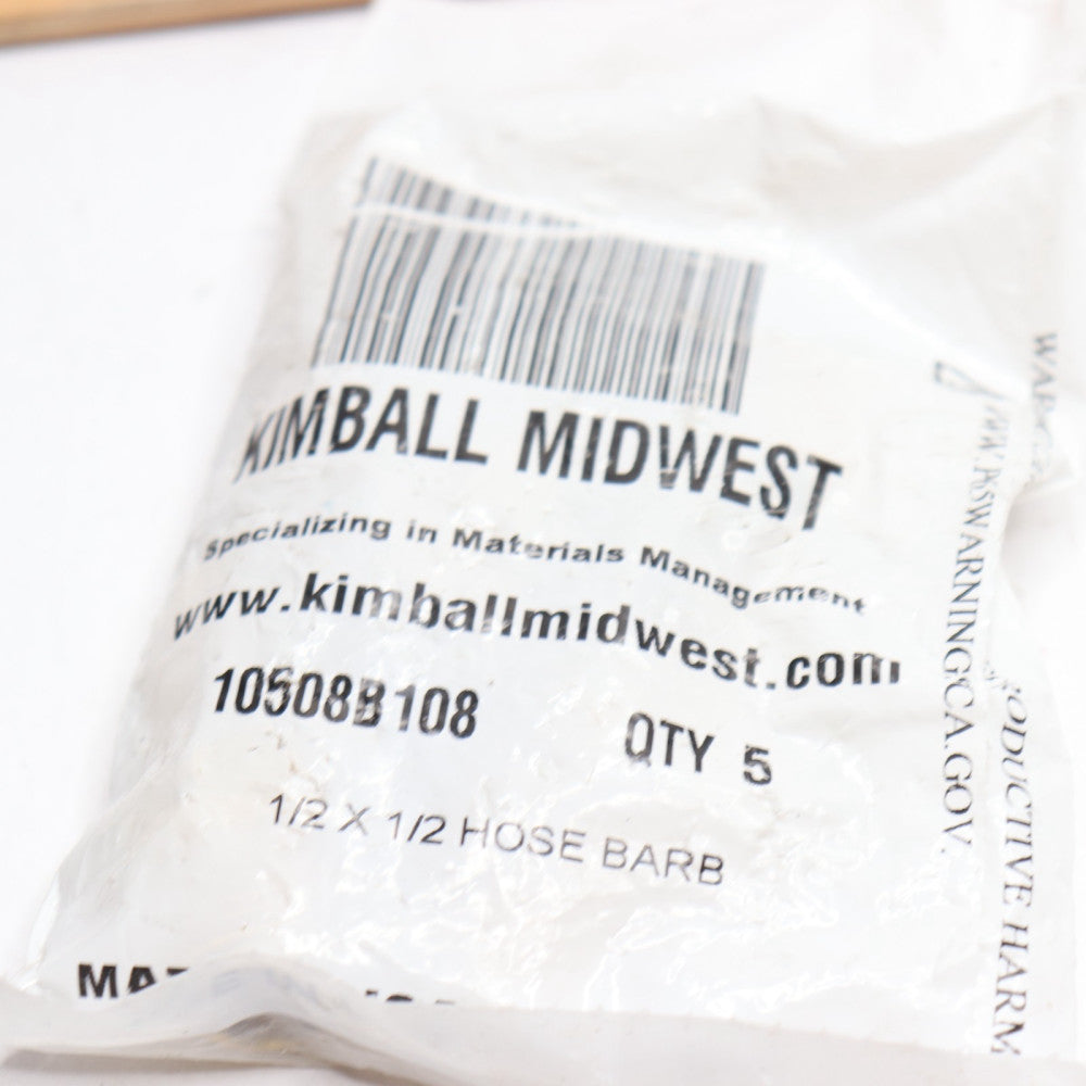 (5-Pk) Kimball Midwest Low Pressure Male Pipe Connector 1/2" x 1/2" 10508B108