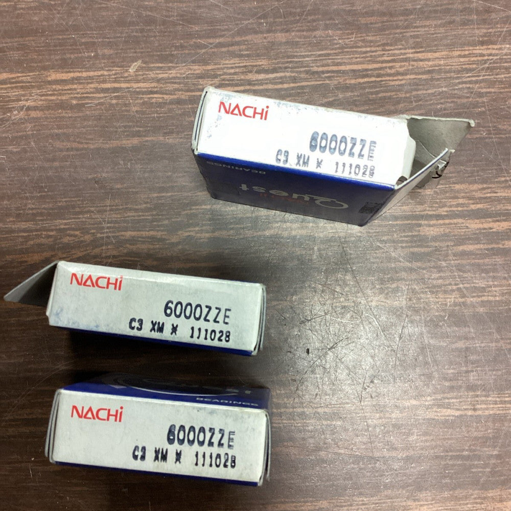 NACHI LOT OF 3 BEARINGS 6000ZZE A66