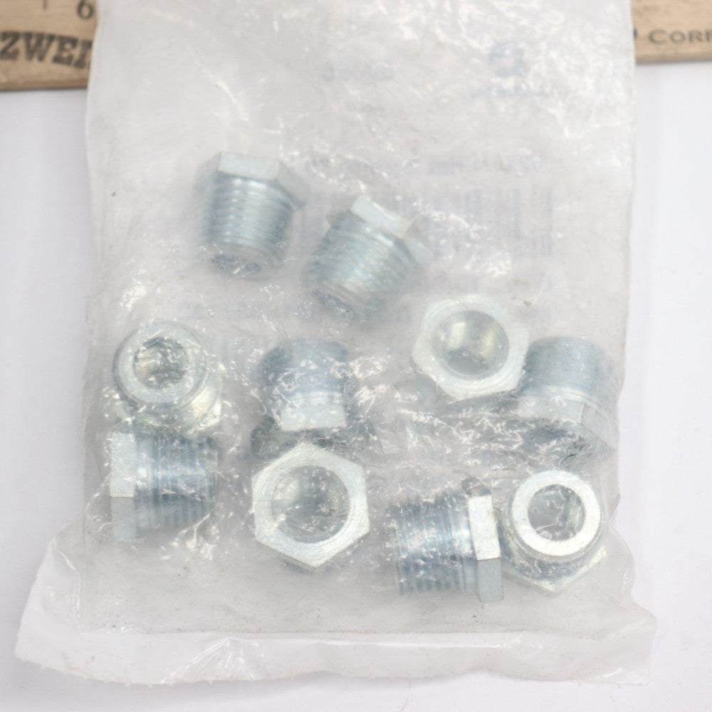 (10-Pk) Lawson Products Hex Bushing Steel Galvanized Sch. 40/80 1/2" X 1/4"