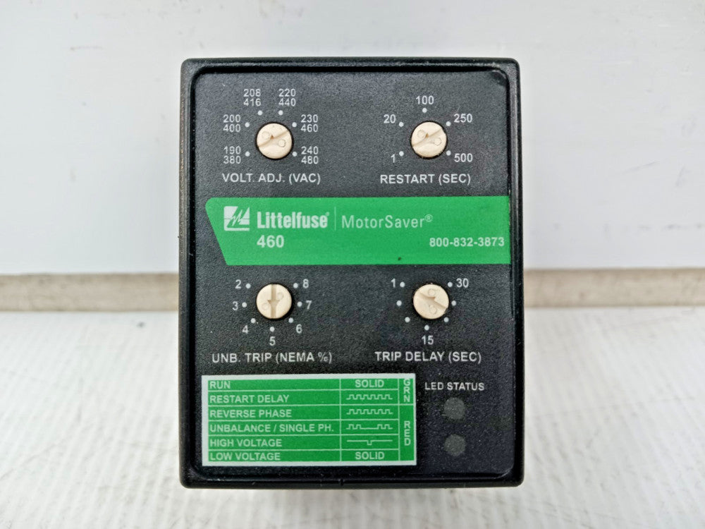 Littelfuse 10 Amp Motor Saver / Voltage Monitor 3 Phase 480 VAC Model No. 460