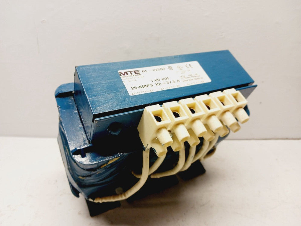 MTE RL-02503 3 PHASE REACTOR 25 AMPS 1.80MH 600 VAC