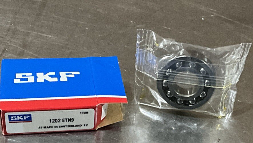 SKF 1202 ETN9 Double Row Self Aligning Ball Bearing Premium 15x35x11mm Nos