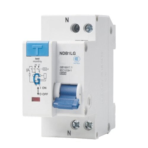 32A 120V AC 1 Pole + Neutral Pole DIN Rail Mount Miniature Circuit Breaker Tr...