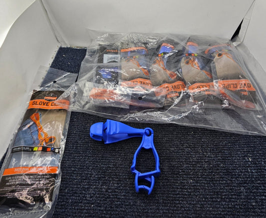 (QTY 6) Ergodyne 3400-BLUE: Glove Clips Squids Dual Grabber Tool